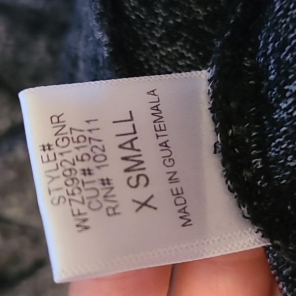 HARLOWE & GRAHAM Size XS  Dark Gray Space Dye Hoodie Rayon Knit Sweatshirt - Picture 6 of 9